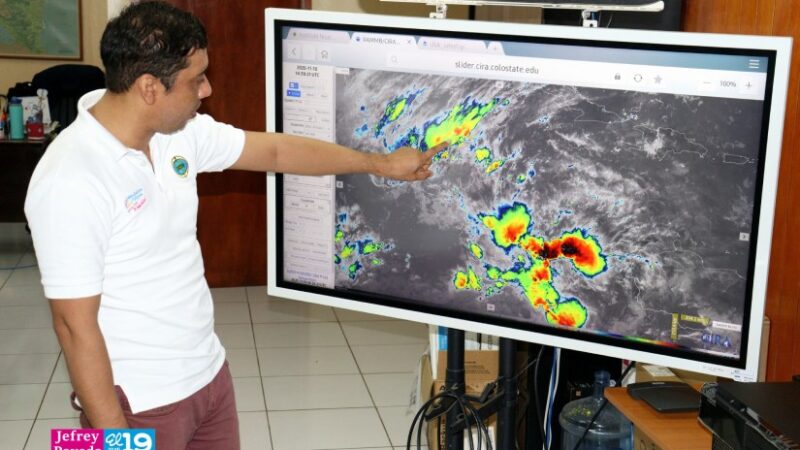 Frente frío ingresará este miércoles y provocará lluvias en gran parte de Nicaragua
